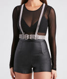 Glam Alert Rhinestone Harness Belt is a fire pick to create 2023 festival outfits, concert dresses, outfits for raves, or to complete your best party outfits or clubwear!