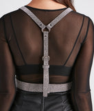 Glam Alert Rhinestone Harness Belt is a fire pick to create 2023 festival outfits, concert dresses, outfits for raves, or to complete your best party outfits or clubwear!
