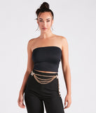 Dreamy Allure Rhinestone Butterfly Chain Belt