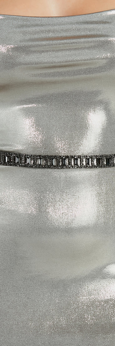 Air Of Sophistication Clear Rhinestone Belt
