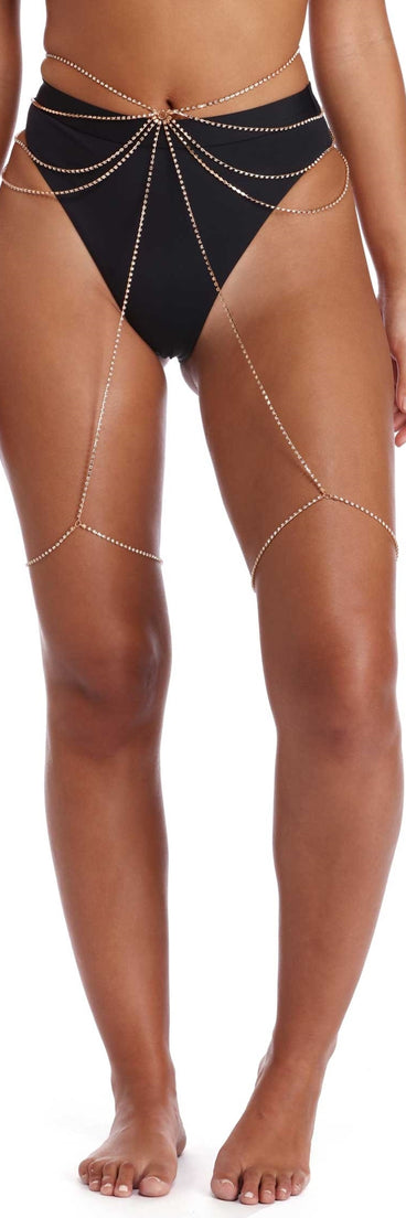 Rhinestone Body Chain And Garter