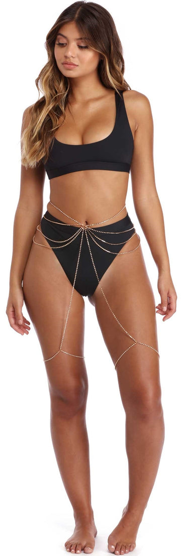 Rhinestone Body Chain And Garter