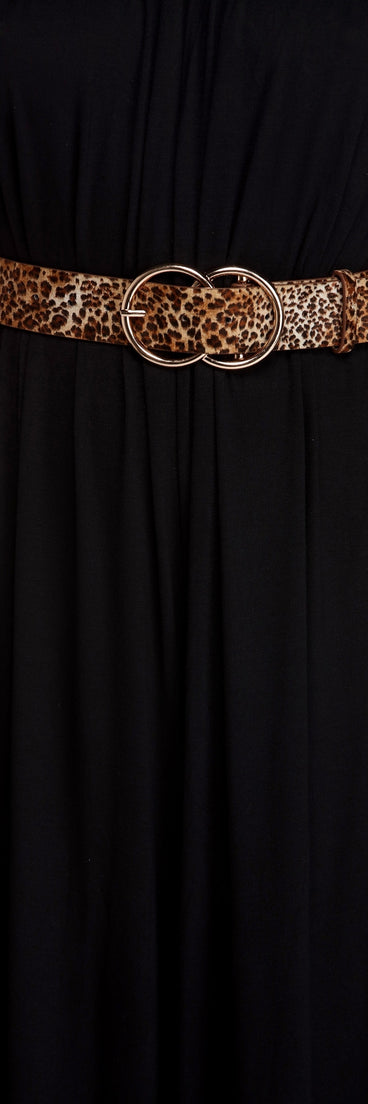 Double O Ring Leopard Belt for 2022 festival outfits, festival dress, outfits for raves, concert outfits, and/or club outfits