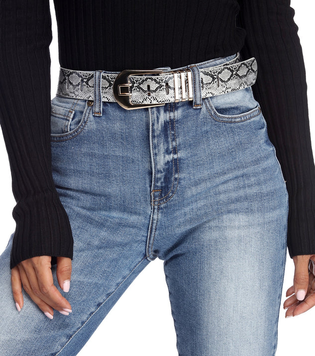Sassy Snake Print Belt for 2022 festival outfits, festival dress, outfits for raves, concert outfits, and/or club outfits