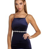 Glam Curved Rhinestone Belt