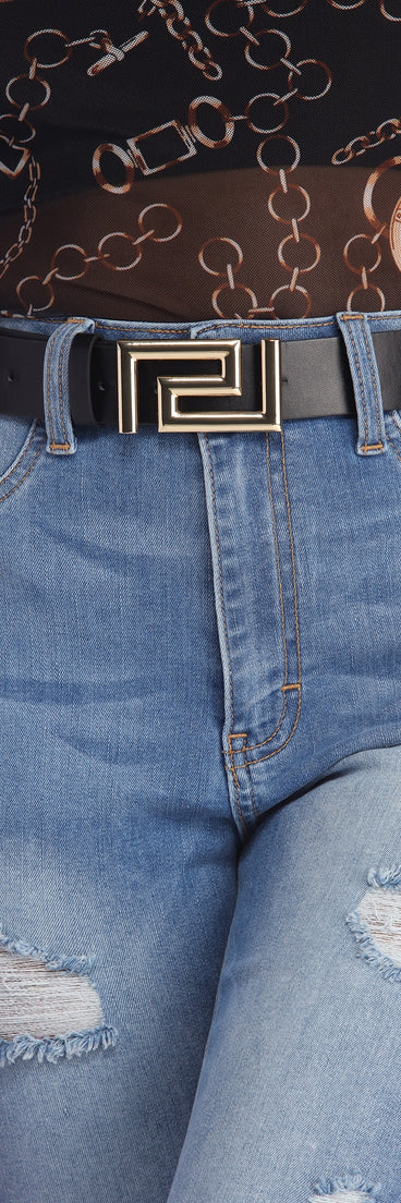 Geometric Buckle Belt for 2022 festival outfits, festival dress, outfits for raves, concert outfits, and/or club outfits