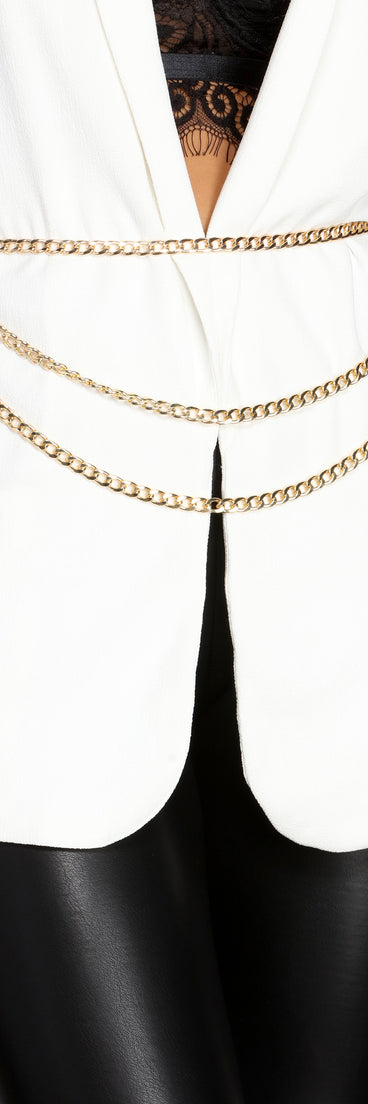 Draped 3 Row Chain Belt is a trendy pick to create 2023 festival outfits, festival dresses, outfits for concerts or raves, and complete your best party outfits!