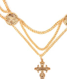 Layered Cross Charm Chain Belt for 2022 festival outfits, festival dress, outfits for raves, concert outfits, and/or club outfits