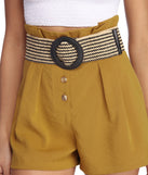 Striped Straw Belt for 2022 festival outfits, festival dress, outfits for raves, concert outfits, and/or club outfits