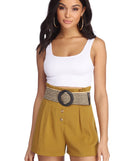 Striped Straw Belt for 2022 festival outfits, festival dress, outfits for raves, concert outfits, and/or club outfits