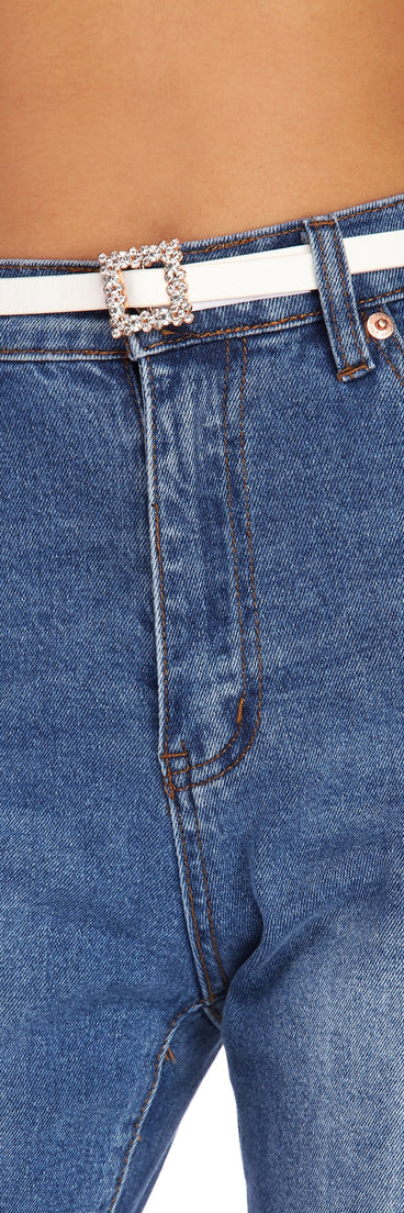 Mini Rhinestone Buckle Belt for 2022 festival outfits, festival dress, outfits for raves, concert outfits, and/or club outfits