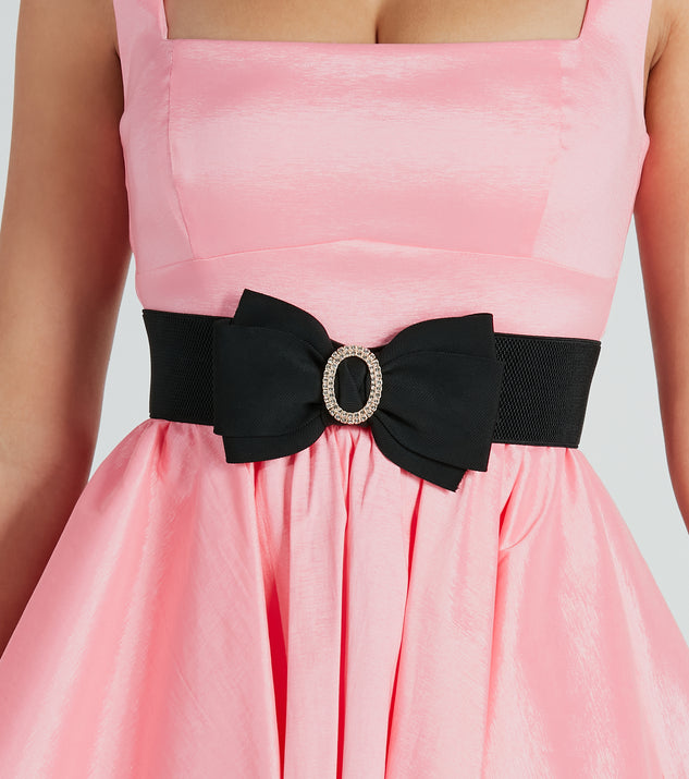 Homecoming jewelry and accessories like the Posh Perfection Rhinestone Bow Stretch Belt provide the finishing touch to help you dazzle at HOCO 2024!