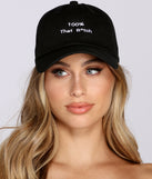 100% That B Script Cap is a trendy pick to create 2023 festival outfits, festival dresses, outfits for concerts or raves, and complete your best party outfits!