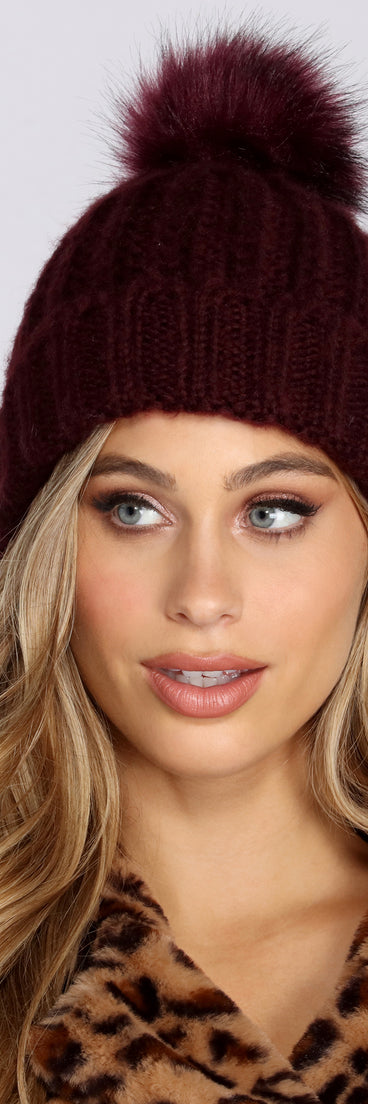 Cuddle Buddy Knit Pom Pom Beanie