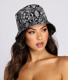 Snake Print Bucket Hat for 2022 festival outfits, festival dress, outfits for raves, concert outfits, and/or club outfits