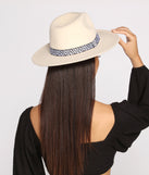 Tribal Print Faux Wool Panama Hat