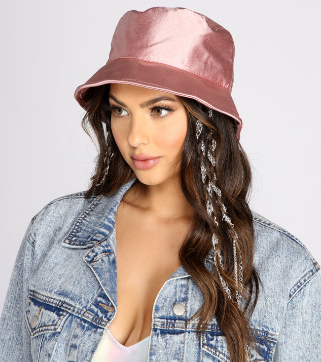 Luxe Satin Bucket Hat is a trendy pick to create 2023 festival outfits, festival dresses, outfits for concerts or raves, and complete your best party outfits!