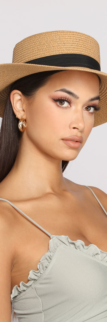 On That Basic Vibe Straw Boater Hat