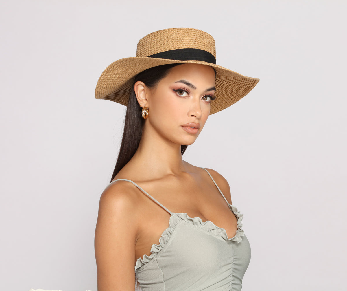 On That Basic Vibe Straw Boater Hat