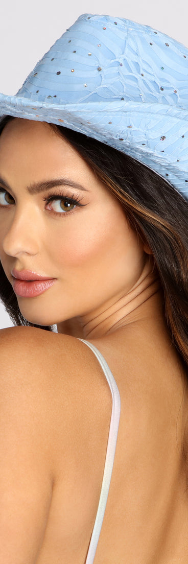 Sequin Embellished Cowboy Hat is a trendy pick to create 2023 festival outfits, festival dresses, outfits for concerts or raves, and complete your best party outfits!