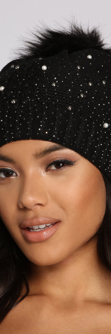 So Rare Studded Pearl Beanie