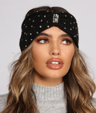 Rhinestone Bow Front Knit Headband