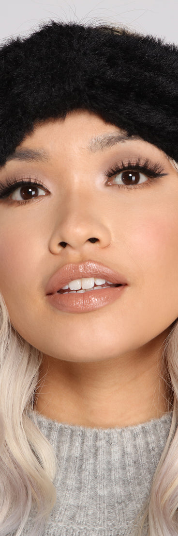 Fuzzy Faux Fur Bow Front Headband