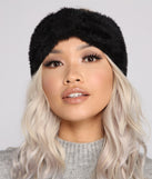 Fuzzy Faux Fur Bow Front Headband