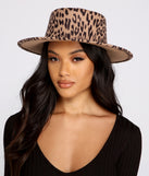 Leopard Print Faux Wool Boater is a trendy pick to create 2023 festival outfits, festival dresses, outfits for concerts or raves, and complete your best party outfits!