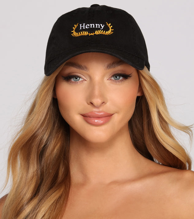 Sippin' On Henny Cap is a trendy pick to create 2023 festival outfits, festival dresses, outfits for concerts or raves, and complete your best party outfits!