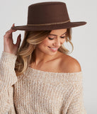 Finishing Touch Chain Link Boater Hat is a trendy pick to create 2023 festival outfits, festival dresses, outfits for concerts or raves, and complete your best party outfits!