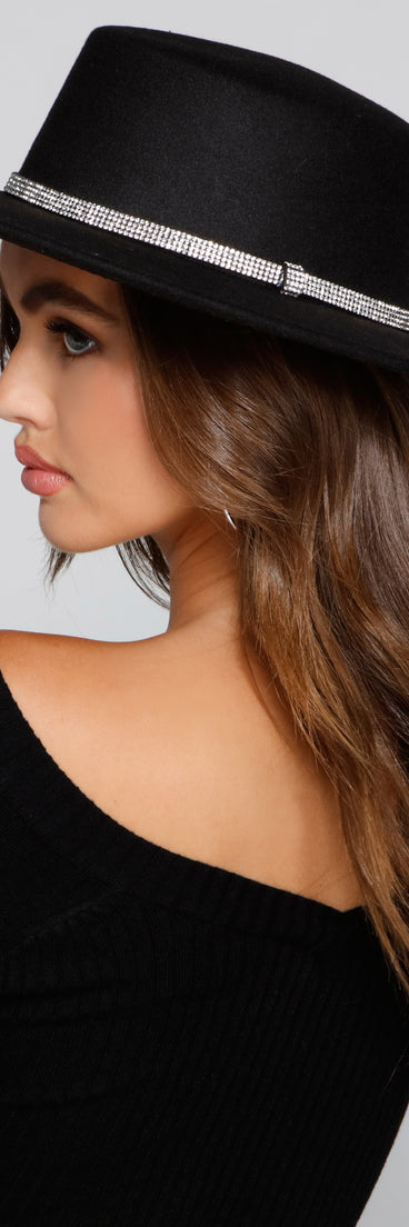 Glam Adventures Rhinestone Boater Hat