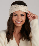Perfect Shine Rhinestone Cable Knit Headband