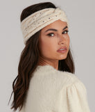 Perfect Shine Rhinestone Cable Knit Headband