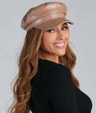Faux Patent Leather Cabby Hat is a trendy pick to create 2023 festival outfits, festival dresses, outfits for concerts or raves, and complete your best party outfits!