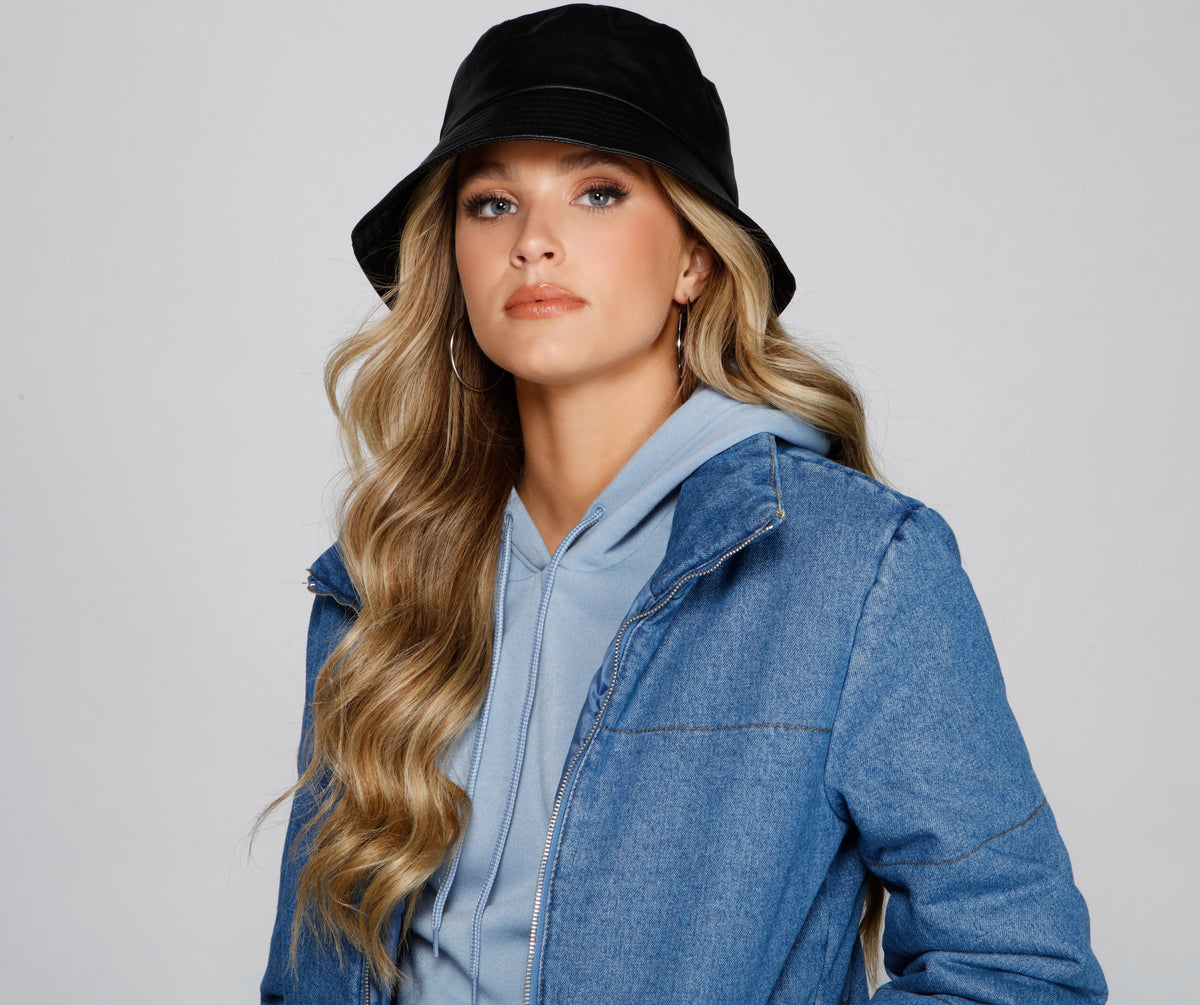 Trendy Moves Faux Leather Bucket Hat