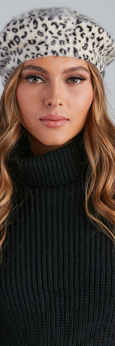 So Chic Leopard Beret for 2022 festival outfits, festival dress, outfits for raves, concert outfits, and/or club outfits