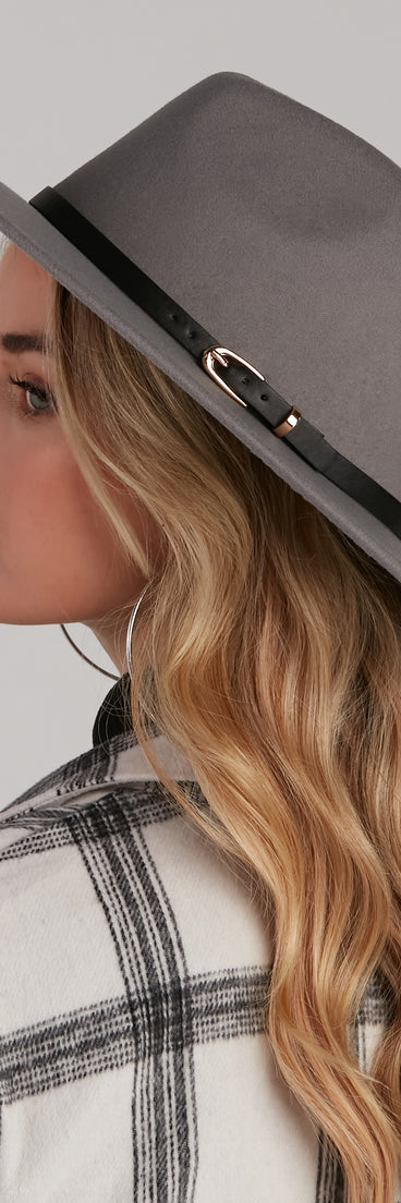 West Bound Faux Wool Buckle Panama Hat