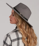 West Bound Faux Wool Buckle Panama Hat