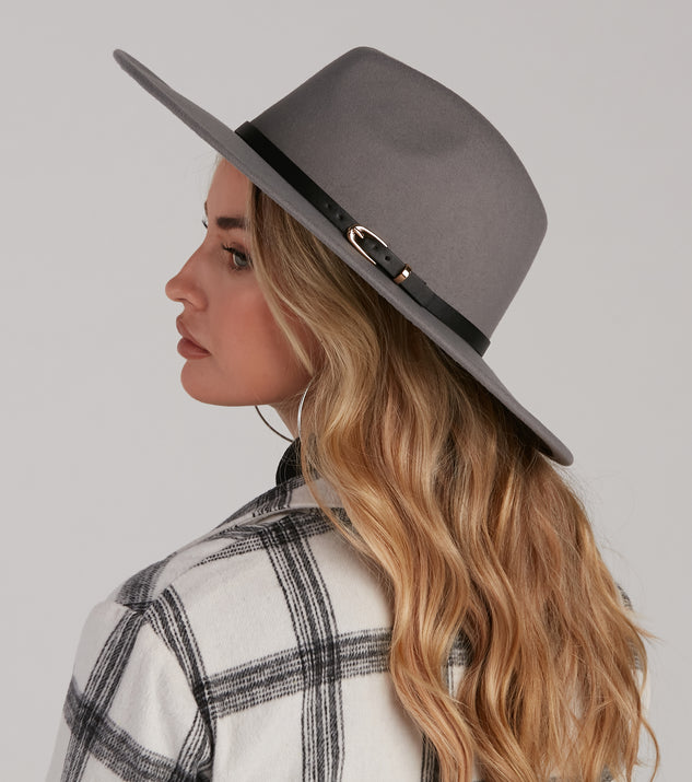 West Bound Faux Wool Buckle Panama Hat