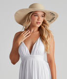 Hello Weekend Straw Floppy Hat