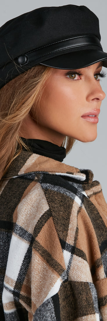 City Slicker Faux Leather Brim Cabby Hat is a trendy pick to create 2023 festival outfits, festival dresses, outfits for concerts or raves, and complete your best party outfits!