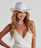 Yee-Haw Glam Rhine Star Cowboy Hat is a trendy pick to create 2023 festival outfits, festival dresses, outfits for concerts or raves, and complete your best party outfits!