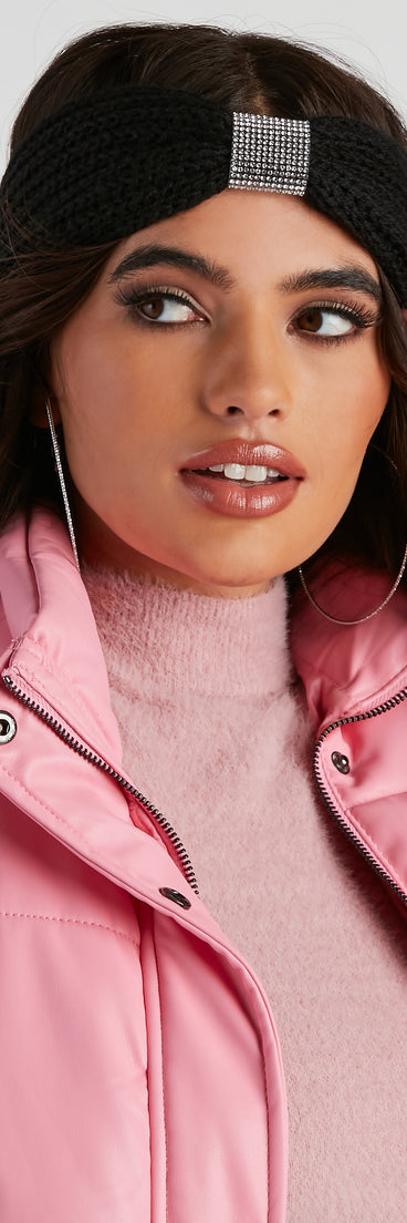 Glam Knit Rhinestone Head Wrap
