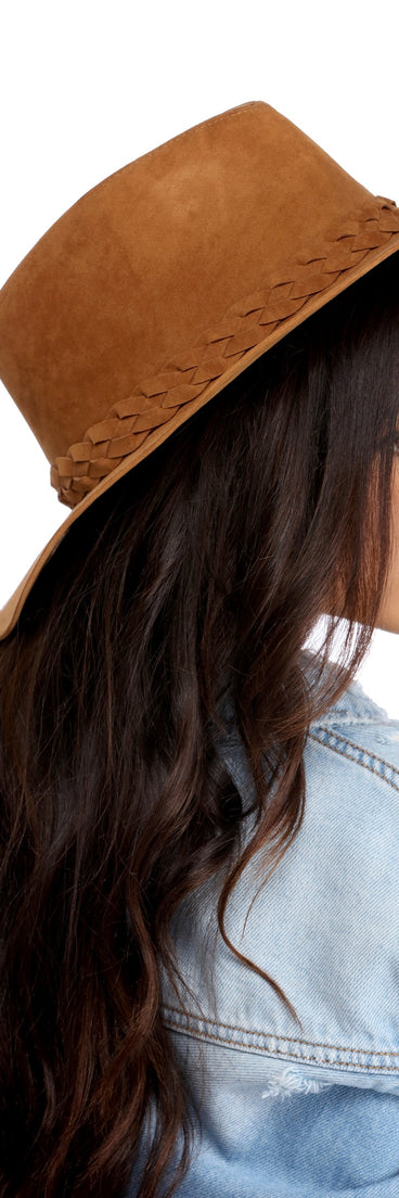 Braided Faux Suede Panama Hat