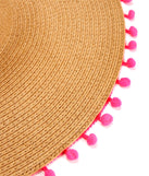 Pretty In Pom Pom Straw Hat