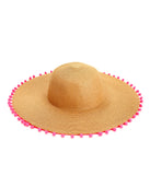 Pretty In Pom Pom Straw Hat