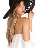 Cut Out Straw Floppy Hat