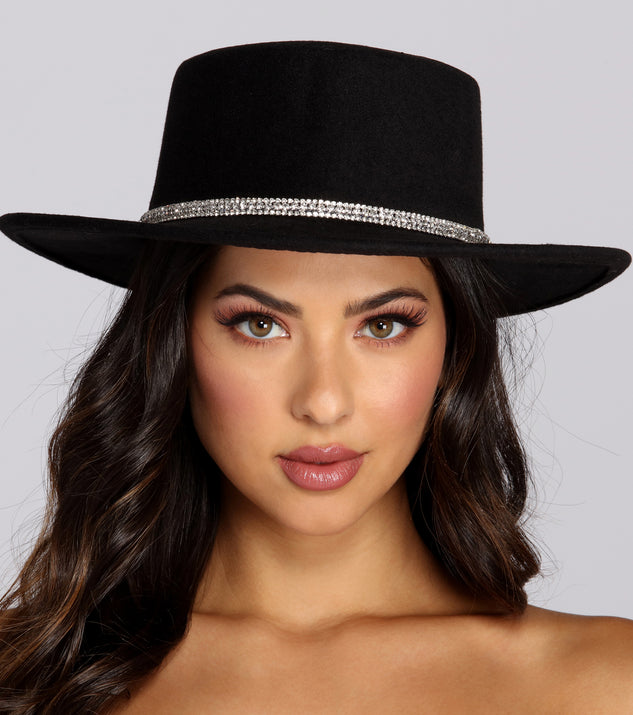 Rhinestone Boater Hat is a trendy pick to create 2023 festival outfits, festival dresses, outfits for concerts or raves, and complete your best party outfits!