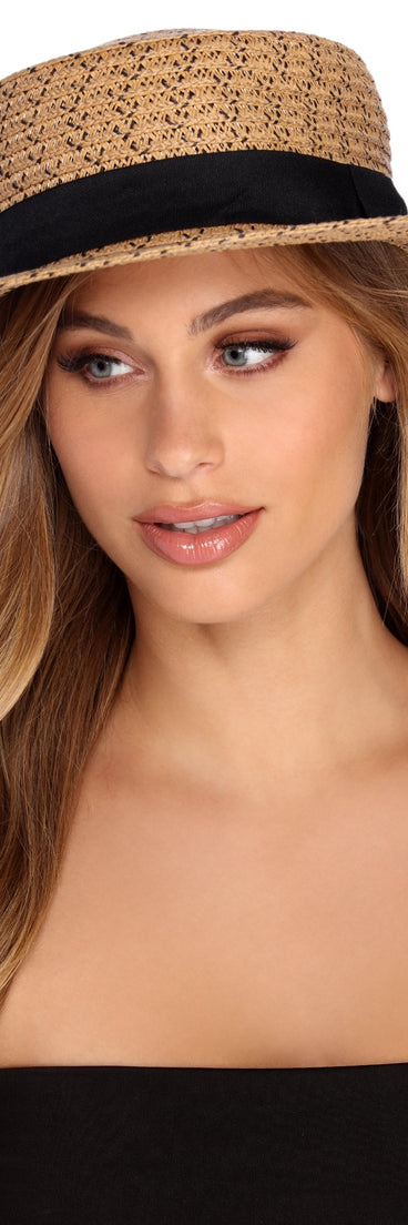 Vacay Vibes Straw Boater Hat
